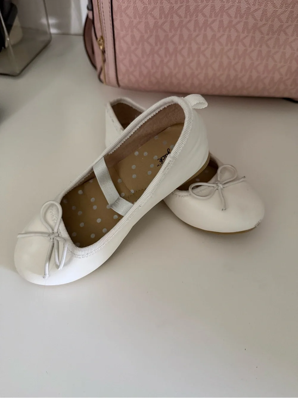 Cat & Jack White Girls' Ballet Flats with Bow